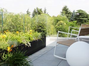 Jardín de diseño en terraza en La Moraleja